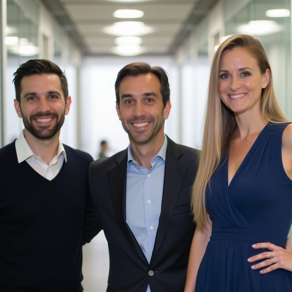 Fundadores de FinanzApp en oficina startup